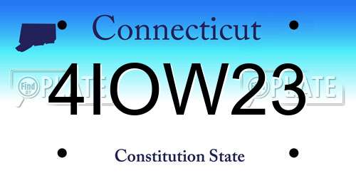 4IOW23 Connecticut License Plate