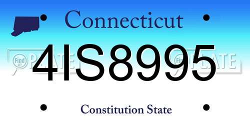 4IS8995 Connecticut License Plate