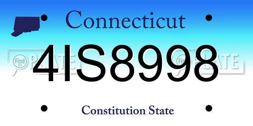 4IS8998 Connecticut License Plate