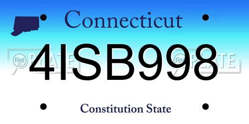 4ISB998 Connecticut License Plate