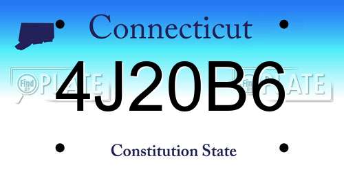4J20B6 Connecticut License Plate