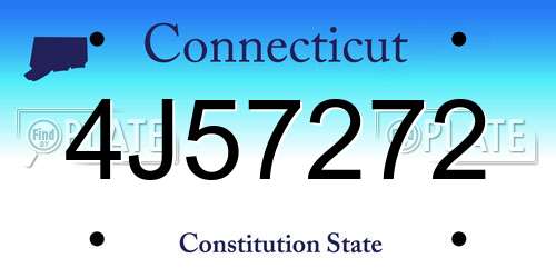 4J57272 Connecticut License Plate