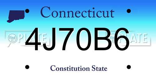 4J70B6 Connecticut License Plate