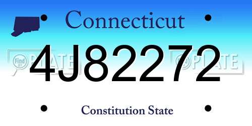 4J82272 Connecticut License Plate