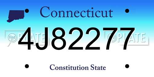 4J82277 Connecticut License Plate