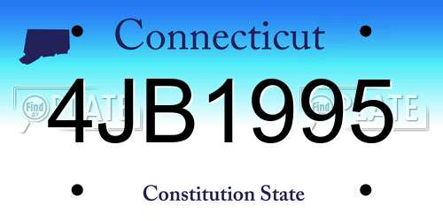 4JB1995 Connecticut License Plate