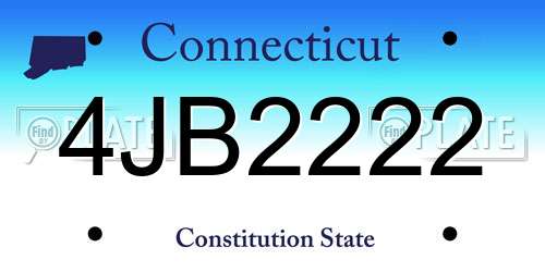 4JB2222 Connecticut License Plate