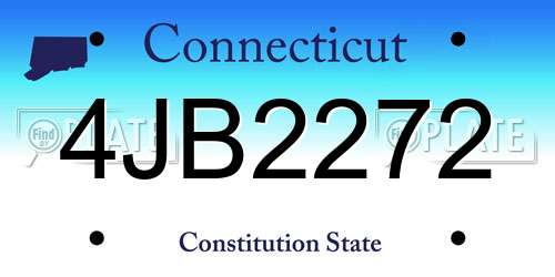 4JB2272 Connecticut License Plate