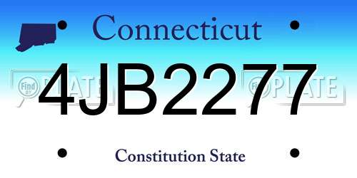 4JB2277 Connecticut License Plate