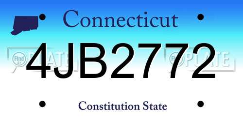 4JB2772 Connecticut License Plate