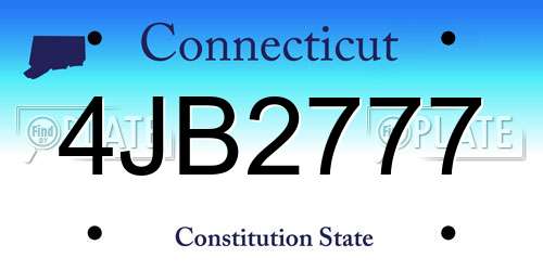 4JB2777 Connecticut License Plate