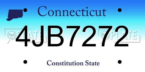 4JB7272 Connecticut License Plate