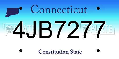 4JB7277 Connecticut License Plate