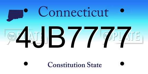 4JB7777 Connecticut License Plate