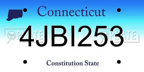 4JBI253 Connecticut License Plate