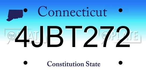4JBT272 Connecticut License Plate