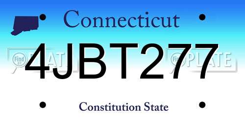 4JBT277 Connecticut License Plate