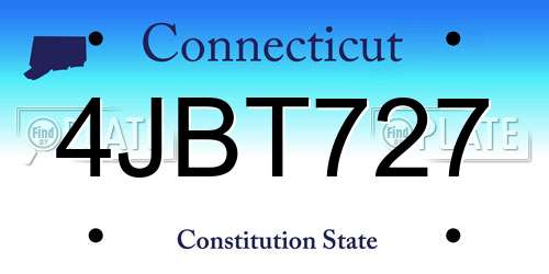 4JBT727 Connecticut License Plate