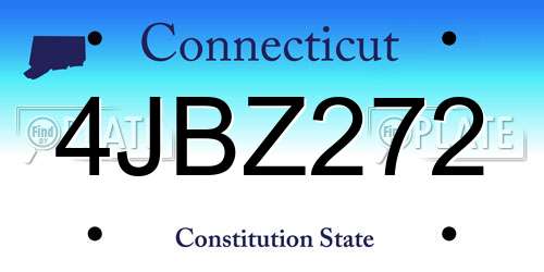 4JBZ272 Connecticut License Plate