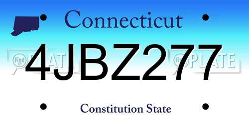 4JBZ277 Connecticut License Plate