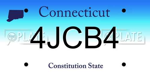 4JCB4 Connecticut License Plate