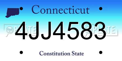 4JJ4583 Connecticut License Plate