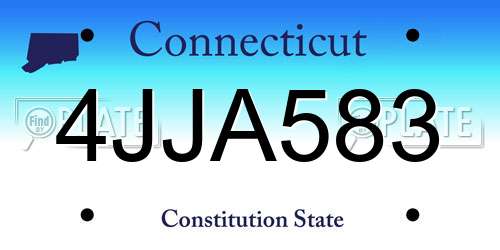 4JJA583 Connecticut License Plate