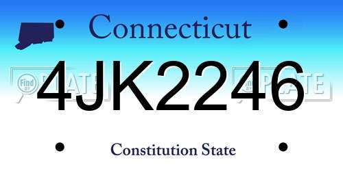 4JK2246 Connecticut License Plate