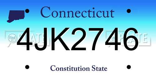 4JK2746 Connecticut License Plate