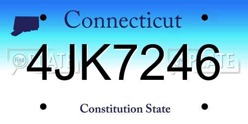 4JK7246 Connecticut License Plate