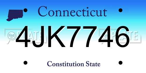 4JK7746 Connecticut License Plate