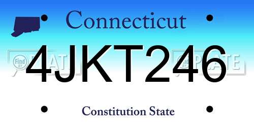 4JKT246 Connecticut License Plate