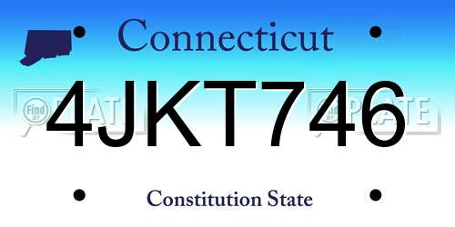 4JKT746 Connecticut License Plate