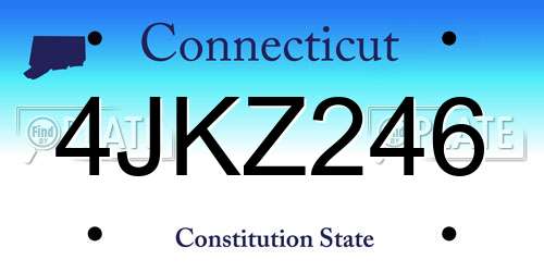 4JKZ246 Connecticut License Plate
