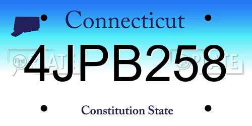 4JPB258 Connecticut License Plate