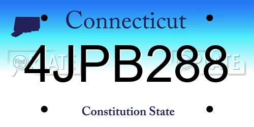 4JPB288 Connecticut License Plate