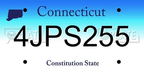 4JPS255 Connecticut License Plate