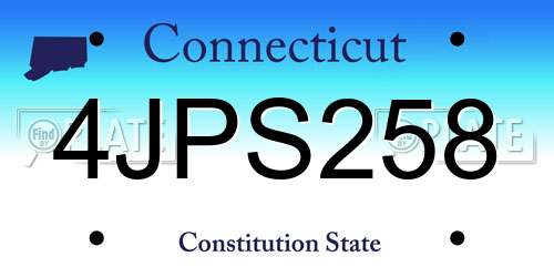 4JPS258 Connecticut License Plate