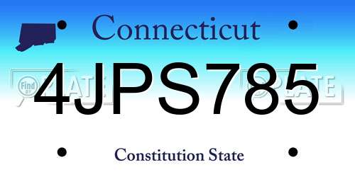 4JPS785 Connecticut License Plate