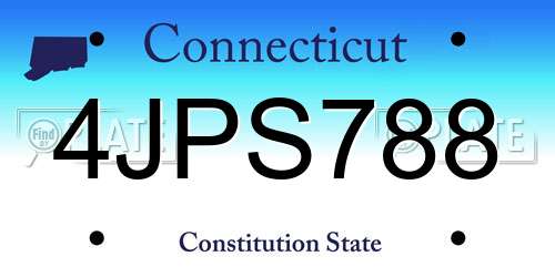 4JPS788 Connecticut License Plate