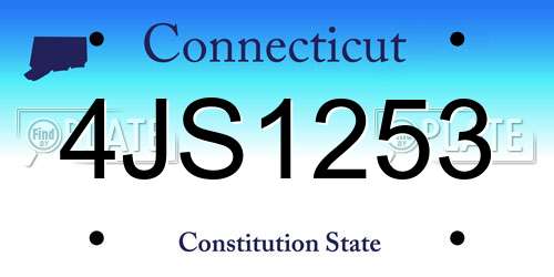 4JS1253 Connecticut License Plate