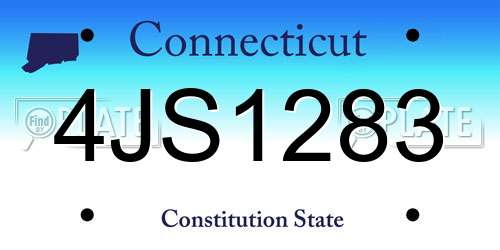 4JS1283 Connecticut License Plate