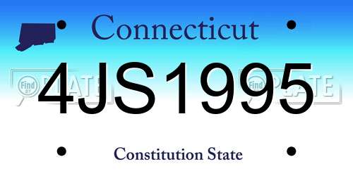 4JS1995 Connecticut License Plate