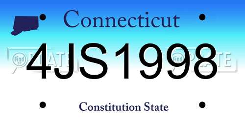 4JS1998 Connecticut License Plate