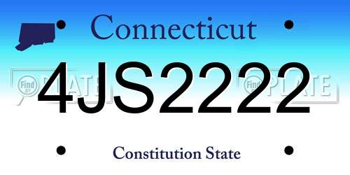 4JS2222 Connecticut License Plate