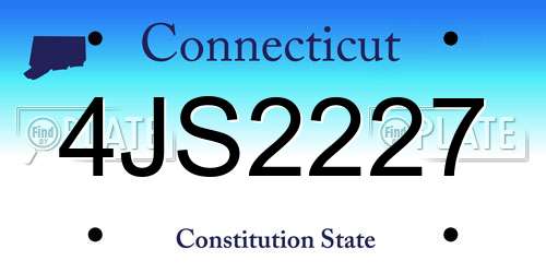 4JS2227 Connecticut License Plate