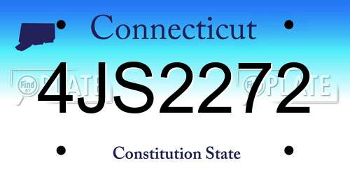 4JS2272 Connecticut License Plate