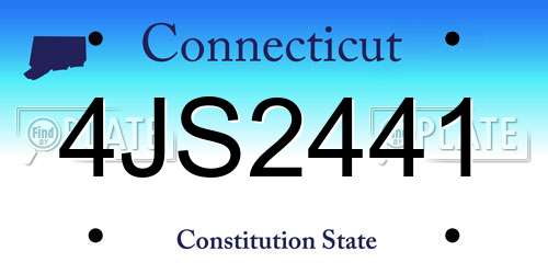 4JS2441 Connecticut License Plate