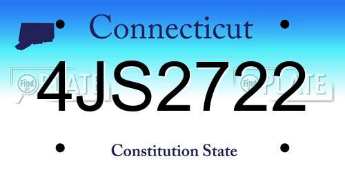 4JS2722 Connecticut License Plate
