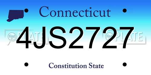 4JS2727 Connecticut License Plate